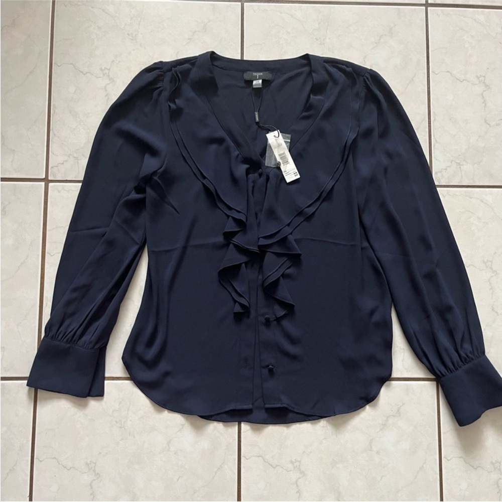 Elegant Black Ruffle Blouse